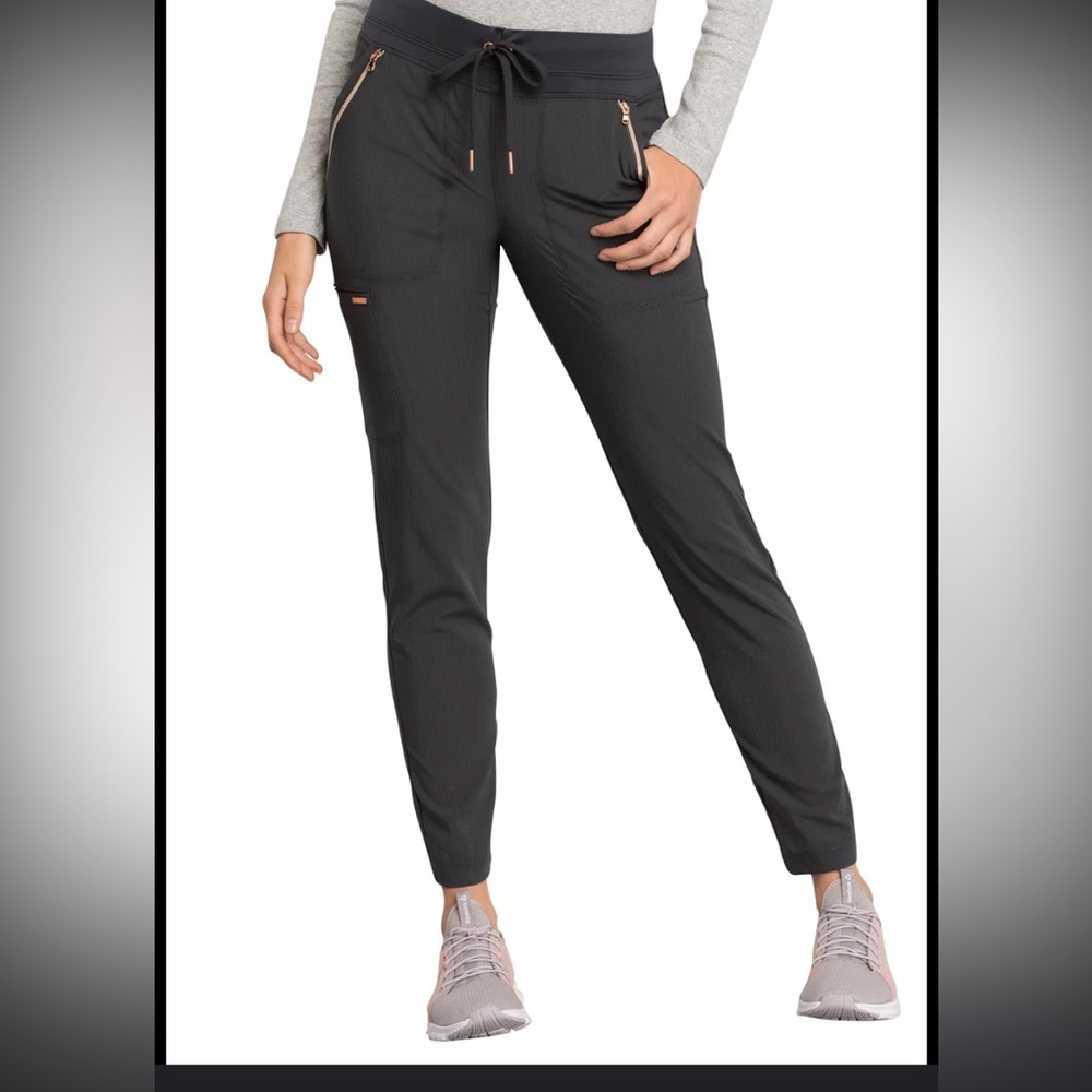 Scrub pants.Grey with rose gold zippers only worn 2x